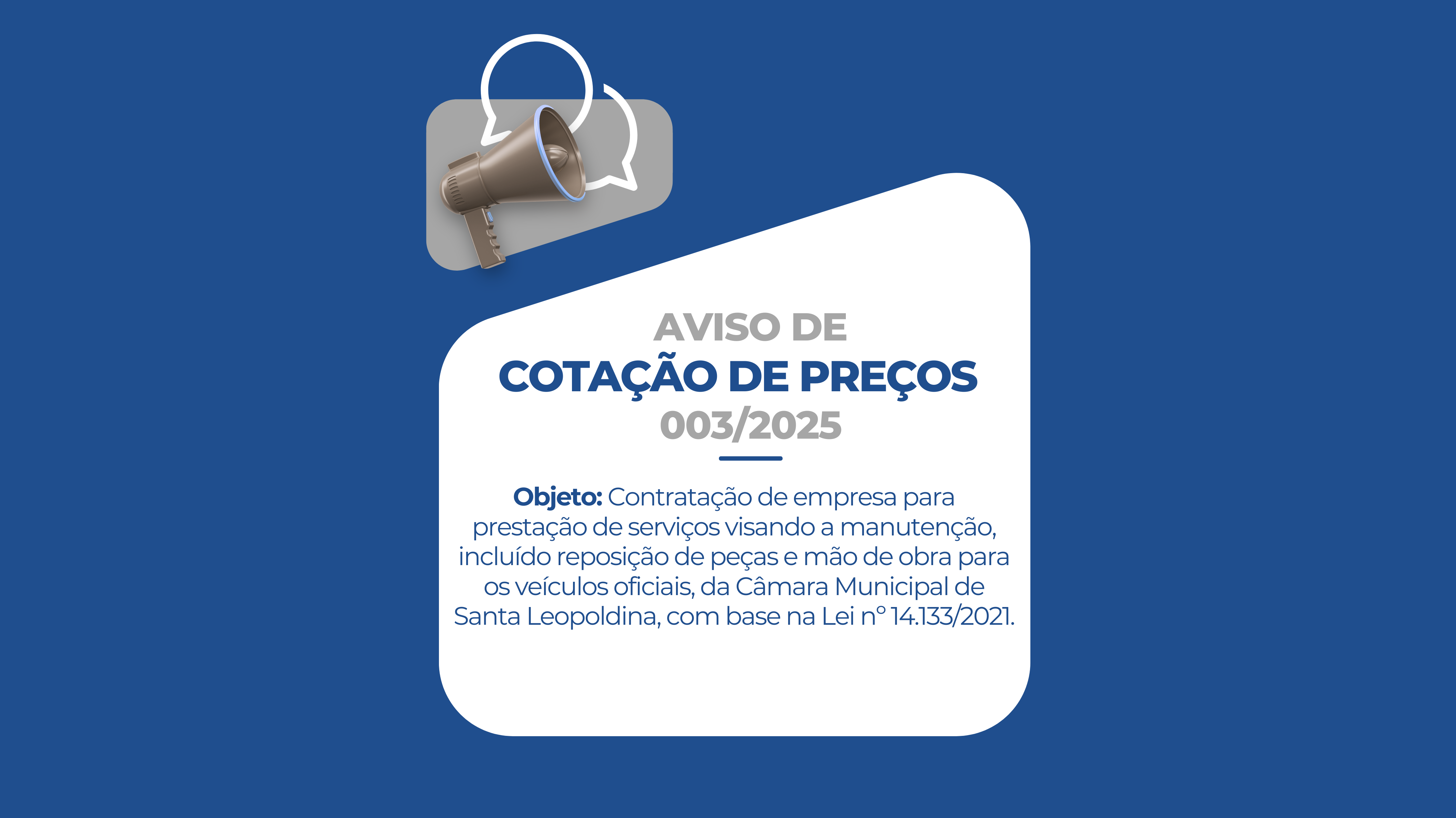 AVISO DE COTAÇÃO DE PREÇOS 003/2025