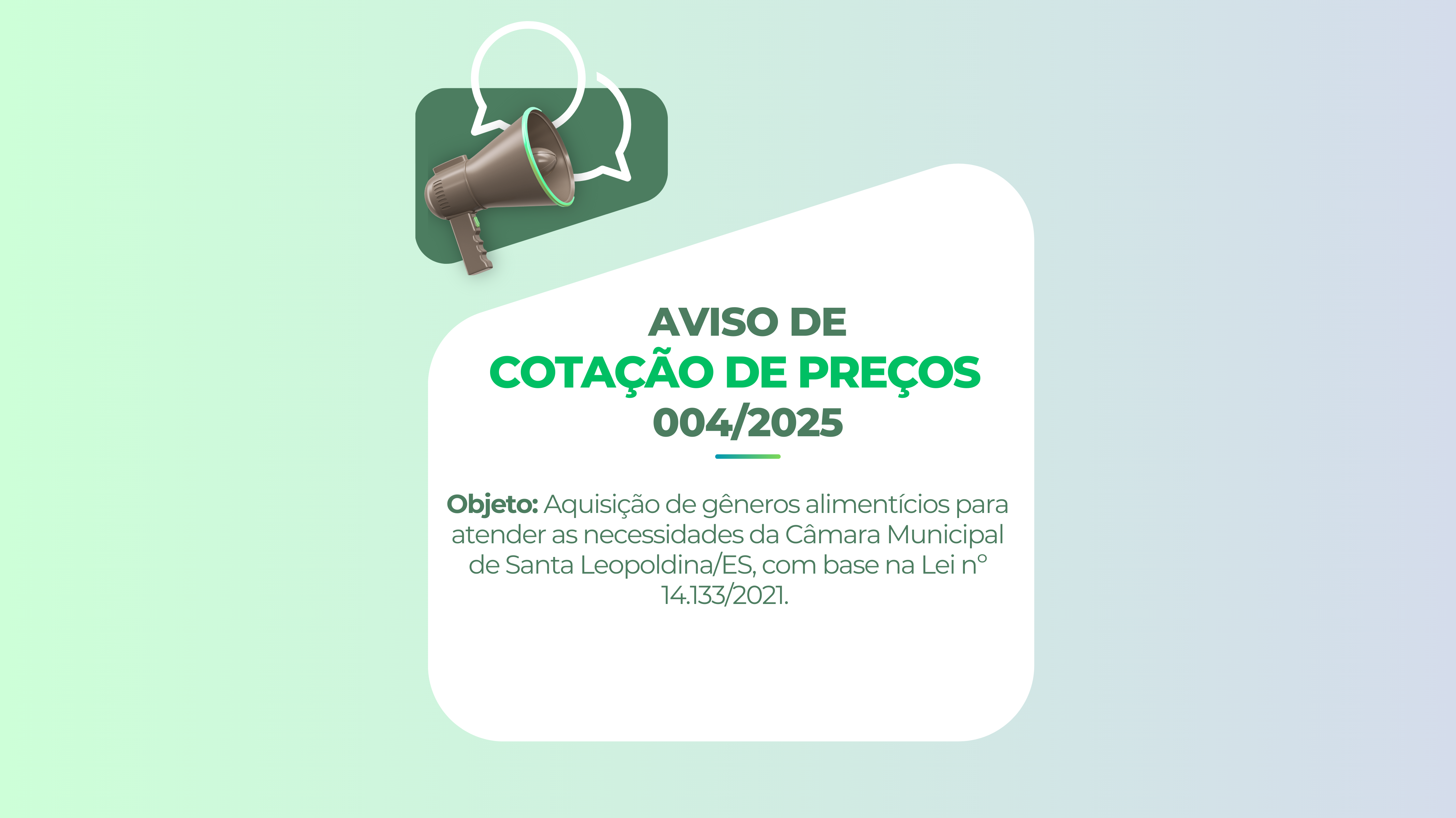 AVISO DE COTAÇÃO DE PREÇOS 004/2025