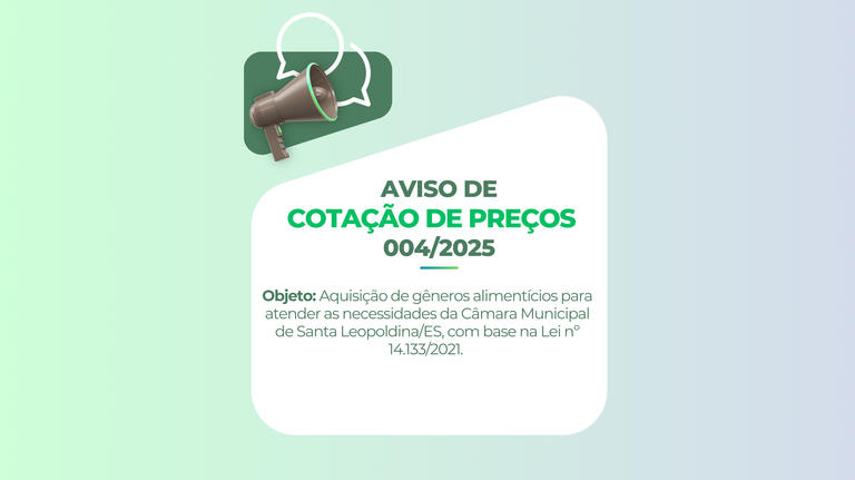 AVISO DE COTAÇÃO DE PREÇOS 004/2025