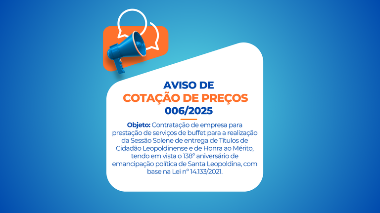 AVISO DE COTAÇÃO DE PREÇOS 006/2025