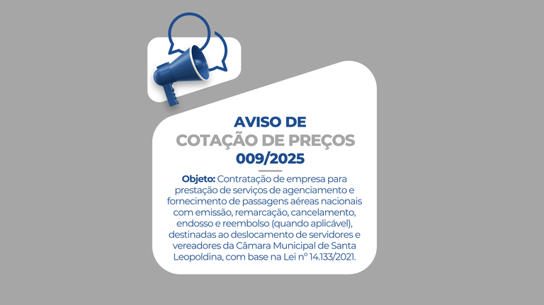 AVISO DE COTAÇÃO DE PREÇOS 009/2025