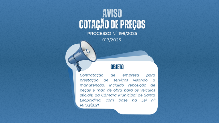 Aviso de Cotação de Preços 017/2025