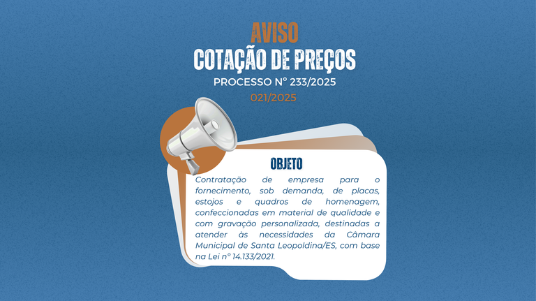 Aviso de Cotação de Preços 021/2025