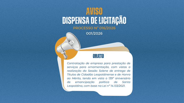 Aviso de Dispensa 001/2026