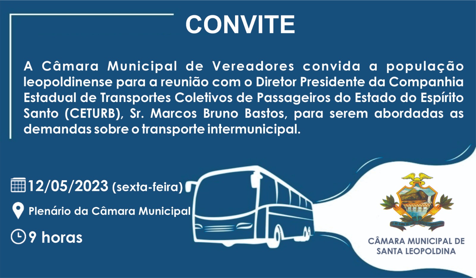 CÂMARA CONVIDA PARA REUNIÃO COM CETURB 