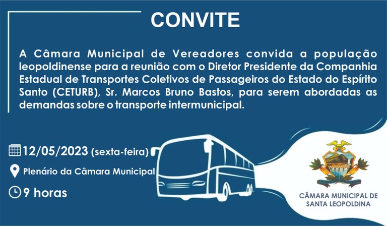 CÂMARA CONVIDA PARA REUNIÃO COM CETURB 