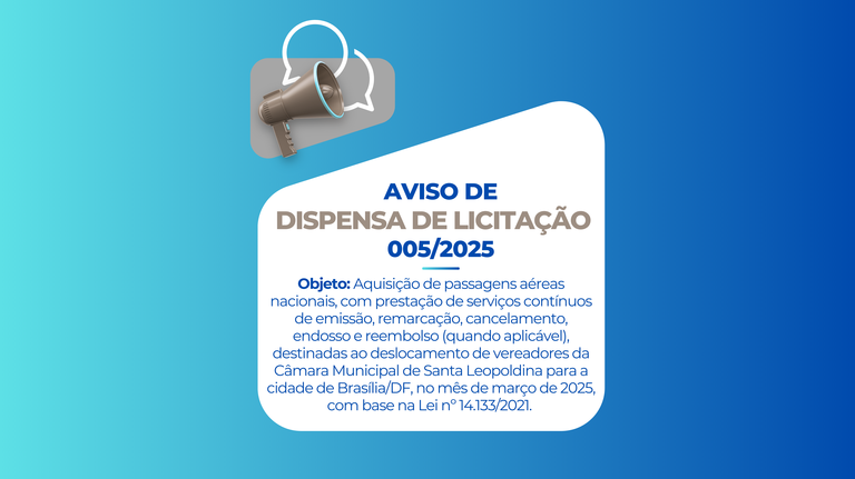 DISPENSA DE LICITAÇÃO 005/2025 