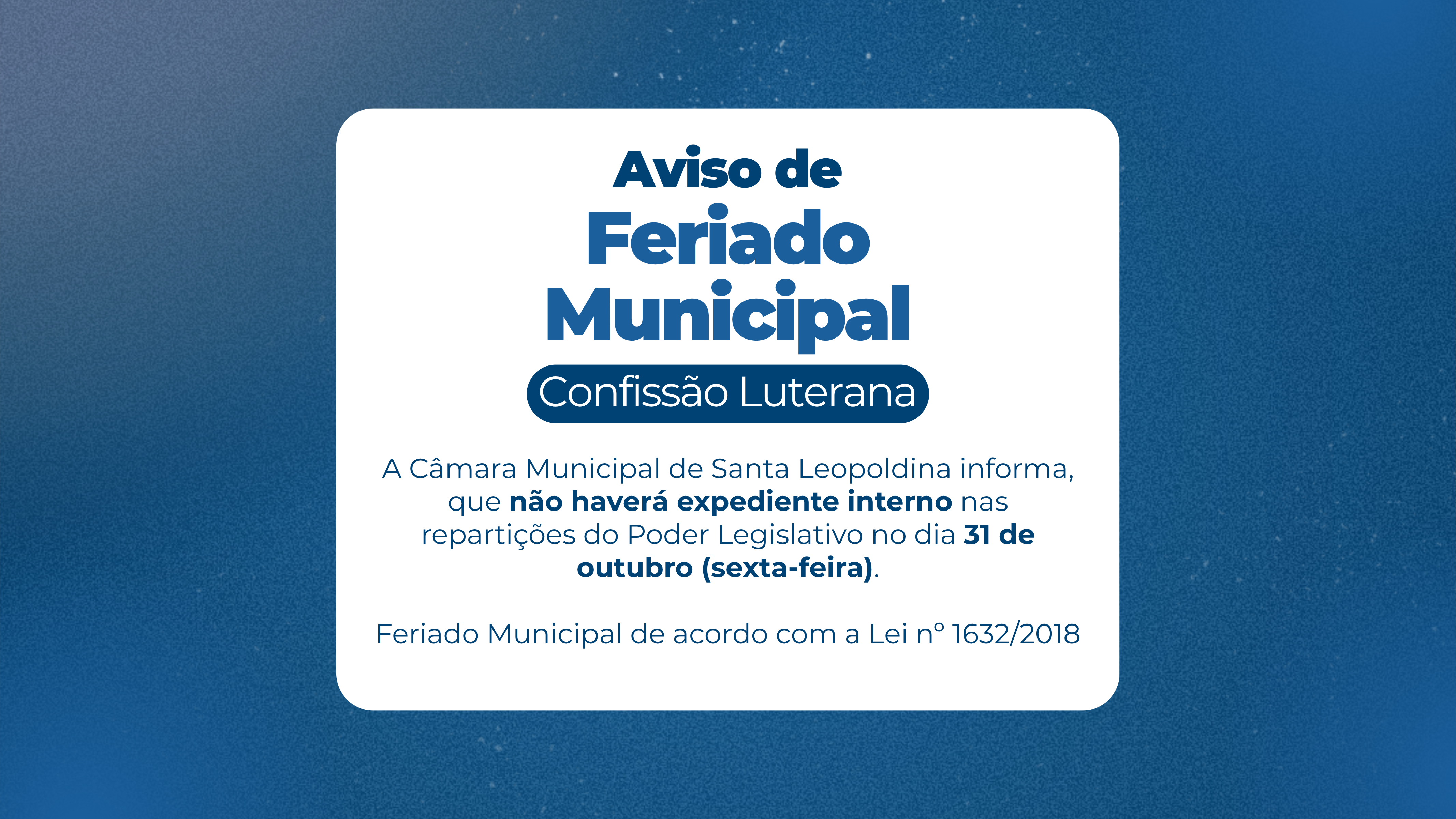 Feriado Municipal 31/10