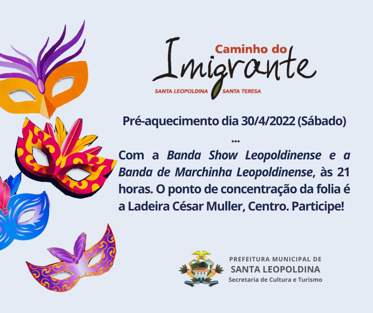 Participe do Carnaval de pré-aquecimento do 17° Caminho do Imigrante 