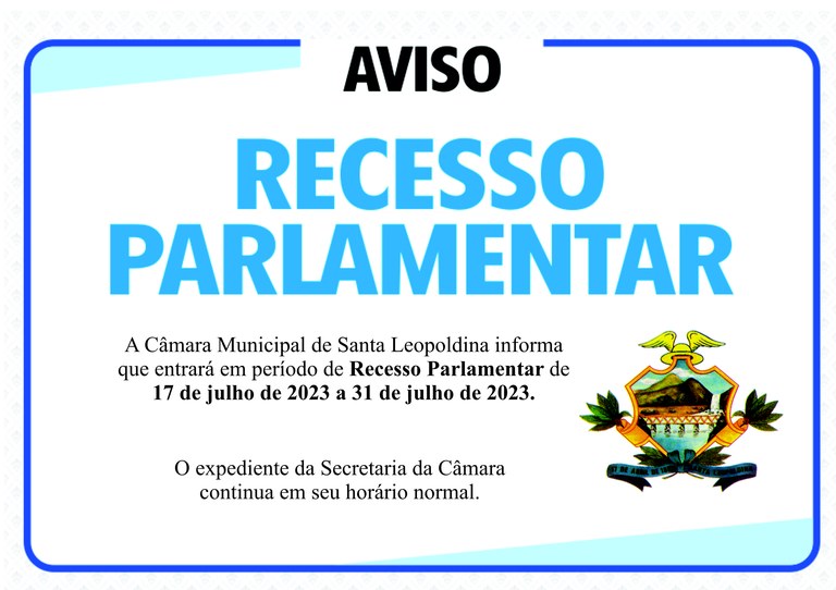 Recesso Parlamentar!