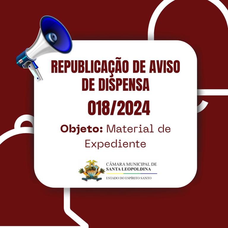 REPUBLICAÇÃO DE AVISO DE PRETENSA CONTRATAÇÃO DIRETA 018/2024 