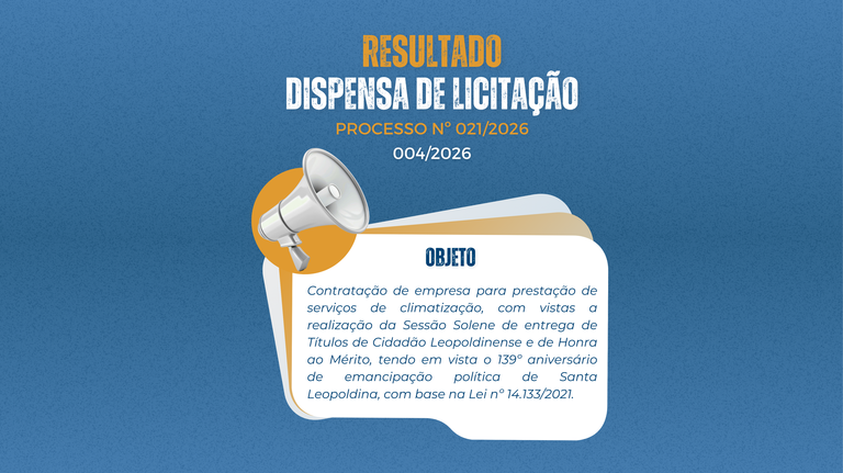 Resultado de Dispensa 004/2026