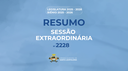 Resumo Sessão Extraordinária 2228ª