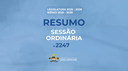 Resumo Sessão Ordinária 2247ª