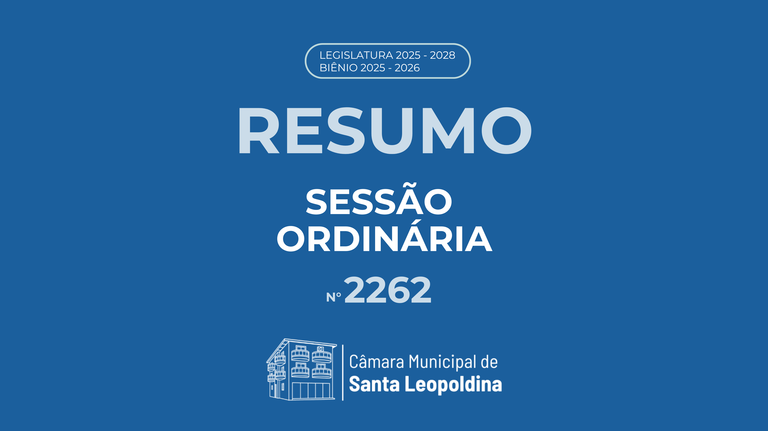 Resumo Sessão Ordinária nº 2262